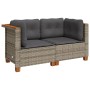 Garten-Ecksofas mit Kissen, 2 Stück, graues synthetisches Rattan von vidaXL, Outdoor-Sofas - Ref: Foro24-365915, Preis: 169,4...