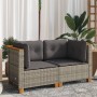 Garten-Ecksofas mit Kissen, 2 Stück, graues synthetisches Rattan von vidaXL, Outdoor-Sofas - Ref: Foro24-365915, Preis: 169,4...