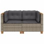 Garten-Ecksofas mit Kissen, 2 Stück, graues synthetisches Rattan von vidaXL, Outdoor-Sofas - Ref: Foro24-365915, Preis: 169,4...