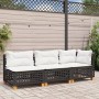 3-seater garden sofa with black synthetic rattan cushions by vidaXL, Outdoor sofas - Ref: Foro24-365941, Price: 231,99 €, Dis...