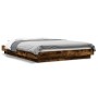 Estructura cama con luces LED madera roble ahumado 140x190 cm de vidaXL, Camas y somieres - Ref: Foro24-3281130, Precio: 170,...