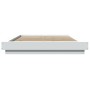 White engineered wood bed frame 140x190 cm by vidaXL, Beds and slatted bases - Ref: Foro24-3281217, Price: 156,11 €, Discount: %