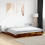 Smoked oak engineered wood bed frame 160x200cm by vidaXL, Beds and slatted bases - Ref: Foro24-3281179, Price: 158,99 €, Disc...