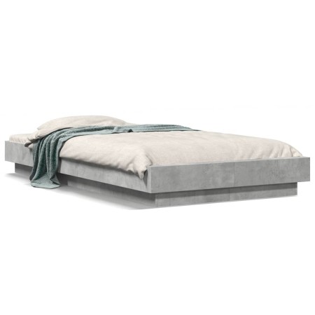 Estructura de cama madera de ingeniería gris hormigón 75x190 cm de vidaXL, Camas y somieres - Ref: Foro24-3281248, Precio: 11...