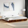 Estructura de cama madera de ingeniería roble ahumado 180x200cm de vidaXL, Camas y somieres - Ref: Foro24-3281172, Precio: 16...