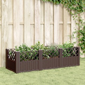 Planter with pegs PP brown 123.5x43.5x43.5 cm by vidaXL, Pots and planters - Ref: Foro24-368016, Price: 54,01 €, Discount: %