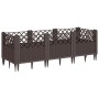 Jardinera con clavijas PP marrón 123,5x43,5x43,5 cm de vidaXL, Maceteros y jardineras - Ref: Foro24-368016, Precio: 54,99 €, ...