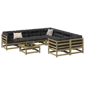 Gartensofa-Set 9-teilig aus imprägniertem Kiefernholz von vidaXL, Gartensets - Ref: Foro24-3299369, Preis: 503,99 €, Rabatt: %