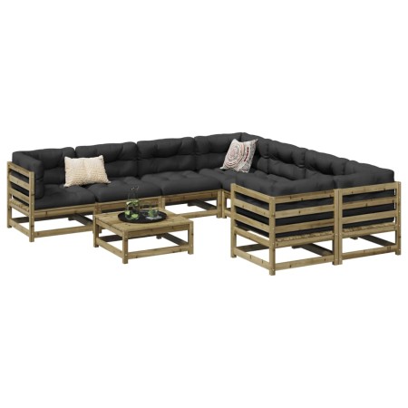 Gartensofa-Set 9-teilig aus imprägniertem Kiefernholz von vidaXL, Gartensets - Ref: Foro24-3299369, Preis: 504,92 €, Rabatt: %