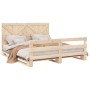 Bed frame with solid pine wood headboard 200x200cm by vidaXL, Beds and slatted bases - Ref: Foro24-3281579, Price: 255,99 €, ...