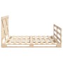 Bed frame with solid pine wood headboard 200x200cm by vidaXL, Beds and slatted bases - Ref: Foro24-3281579, Price: 255,99 €, ...