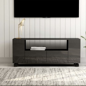 Glossy gray plywood TV cabinet 120x35x48 cm by vidaXL, TV Furniture - Ref: Foro24-801354, Price: 81,90 €, Discount: %