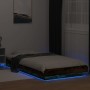 Estructura cama con luces LED madera roble ahumado 90x190 cm de vidaXL, Camas y somieres - Ref: Foro24-3281151, Precio: 145,2...