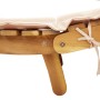 Sun lounger with beige cushion solid acacia wood by vidaXL, Loungers - Ref: Foro24-367635, Price: 179,44 €, Discount: %