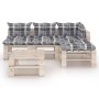 Pallet garden furniture set 5 pieces with pine wood cushions by vidaXL, Garden sets - Ref: Foro24-3066262, Price: 375,99 €, D...