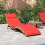 Lounger with red cushion solid acacia wood by vidaXL, Loungers - Ref: Foro24-367637, Price: 157,76 €, Discount: %