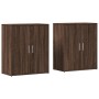 Aparador de madera de ingeniería 2 uds marrón roble 60x31x70 cm de vidaXL, Aparadores - Ref: Foro24-3276545, Precio: 118,66 €...