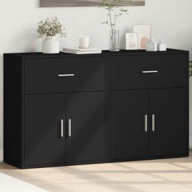 Engineered wood sideboard 2 pcs black 60x31x70 cm by vidaXL, Sideboards - Ref: Foro24-3276547, Price: 132,12 €, Discount: %