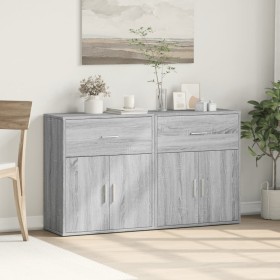 Aparador de madera de ingeniería 2 uds gris Sonoma 60x31x70 cm de vidaXL, Aparadores - Ref: Foro24-3276551, Precio: 132,99 €,...