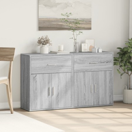 Aparador de madera de ingeniería 2 uds gris Sonoma 60x31x70 cm de vidaXL, Aparadores - Ref: Foro24-3276551, Precio: 139,05 €,...