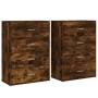 Aparadores 2 uds madera de ingeniería roble ahumado 60x31x84 cm de vidaXL, Aparadores - Ref: Foro24-3276585, Precio: 168,98 €...