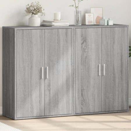 Aparadores 2 uds madera de ingeniería gris Sonoma 60x31x84 cm de vidaXL, Aparadores - Ref: Foro24-3276572, Precio: 155,68 €, ...