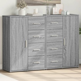 Aparadores 2 uds madera de ingeniería gris Sonoma 60x31x84 cm de vidaXL, Aparadores - Ref: Foro24-3276593, Precio: 181,99 €, ...