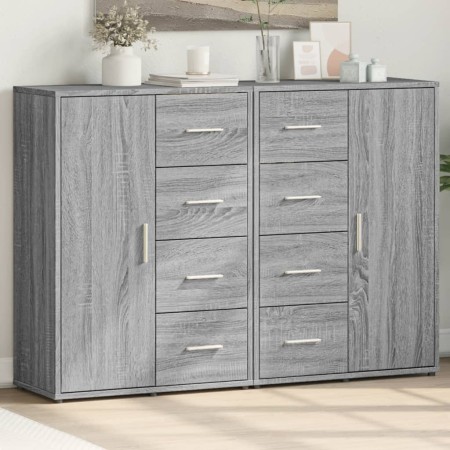 Aparadores 2 uds madera de ingeniería gris Sonoma 60x31x84 cm de vidaXL, Aparadores - Ref: Foro24-3276593, Precio: 203,38 €, ...