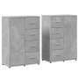 Aparadores 2 uds madera de ingeniería gris hormigón 60x31x84 cm de vidaXL, Aparadores - Ref: Foro24-3276591, Precio: 204,76 €...