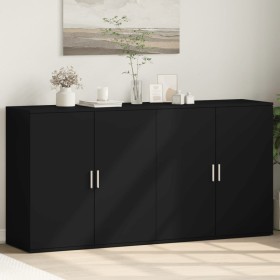 Sideboards 2 units black engineered wood 79x38x80 cm by vidaXL, Sideboards - Ref: Foro24-3276603, Price: 177,54 €, Discount: %