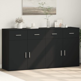 Sideboards 2 units black engineered wood 79x38x80 cm by vidaXL, Sideboards - Ref: Foro24-3276617, Price: 192,73 €, Discount: %