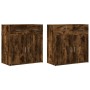 Aparadores 2 uds madera de ingeniería roble ahumado 79x38x80 cm de vidaXL, Aparadores - Ref: Foro24-3276620, Precio: 185,84 €...