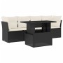 Set de muebles de jardín 5 pzas y cojines ratán sintético negro de vidaXL, Conjuntos de jardín - Ref: Foro24-3266346, Precio:...