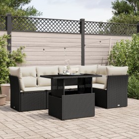 6-teilige Gartensofagarnitur und schwarze synthetische Rattankissen von vidaXL, Gartensets - Ref: Foro24-3266566, Preis: 463,...