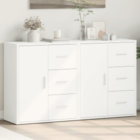 Aparador de madera de ingeniería 2 uds blanco 60x31x70 cm de vidaXL, Aparadores - Ref: Foro24-3276553, Precio: 145,99 €, Desc...