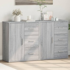 Aparador de madera de ingeniería 2 uds gris Sonoma 60x31x70 cm de vidaXL, Aparadores - Ref: Foro24-3276558, Precio: 155,13 €,...