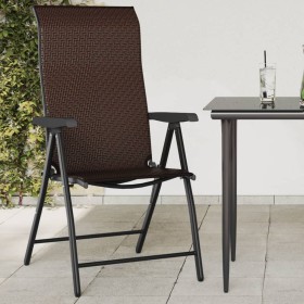 Folding garden chairs 4 units brown synthetic rattan by vidaXL, Garden chairs - Ref: Foro24-3270608, Price: 281,45 €, Discoun...