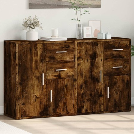 Sideboard aus Holzwerkstoff, 2 Stück, geräucherte Eiche, 60 x 31 x 70 cm von vidaXL, Sideboards - Ref: Foro24-3276564, Preis:...