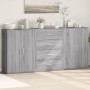 Sideboards 3 pcs Sonoma gray engineered wood 60x31x84 cm by vidaXL, Sideboards - Ref: Foro24-3276579, Price: 237,61 €, Discou...