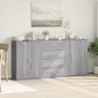 Sideboards 3 pcs Sonoma gray engineered wood 60x31x84 cm by vidaXL, Sideboards - Ref: Foro24-3276579, Price: 237,61 €, Discou...