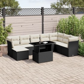 8-teiliges Gartensofa-Set und schwarze synthetische Rattankissen von vidaXL, Gartensets - Ref: Foro24-3266786, Preis: 605,22 ...