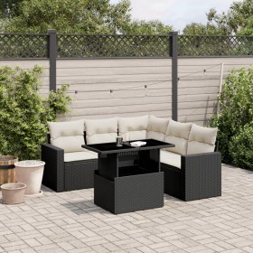 6-teilige Gartensofagarnitur und schwarze synthetische Rattankissen von vidaXL, Gartensets - Ref: Foro24-3267266, Preis: 469,...