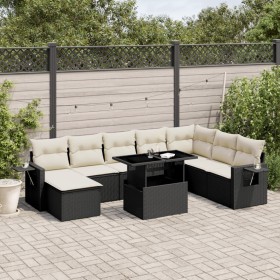 8-teiliges Gartensofa-Set und schwarze synthetische Rattankissen von vidaXL, Gartensets - Ref: Foro24-3268066, Preis: 582,77 ...