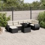 8-teiliges Gartensofa-Set und schwarze synthetische Rattankissen von vidaXL, Gartensets - Ref: Foro24-3268686, Preis: 604,41 ...