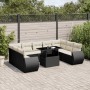 Gartensofa-Set 10-teilig mit schwarzen synthetischen Rattankissen von vidaXL, Gartensets - Ref: Foro24-3268736, Preis: 724,49...