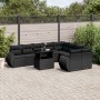 Gartensofa-Set 10-teilig mit schwarzen synthetischen Rattankissen von vidaXL, Gartensets - Ref: Foro24-3268755, Preis: 702,15...