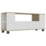 Mueble de TV madera contrachapada blanco y roble 120x35x48 cm de vidaXL, Muebles TV - Ref: Foro24-801351, Precio: 101,51 €, D...