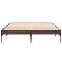 Estructura cama madera ingeniería metal marrón roble 150x200 cm de vidaXL, Camas y somieres - Ref: Foro24-845015, Precio: 109...