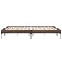 Estructura cama madera ingeniería metal marrón roble 150x200 cm de vidaXL, Camas y somieres - Ref: Foro24-845015, Precio: 109...