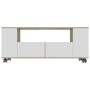 Mueble de TV madera contrachapada blanco y roble 120x35x48 cm de vidaXL, Muebles TV - Ref: Foro24-801351, Precio: 101,51 €, D...